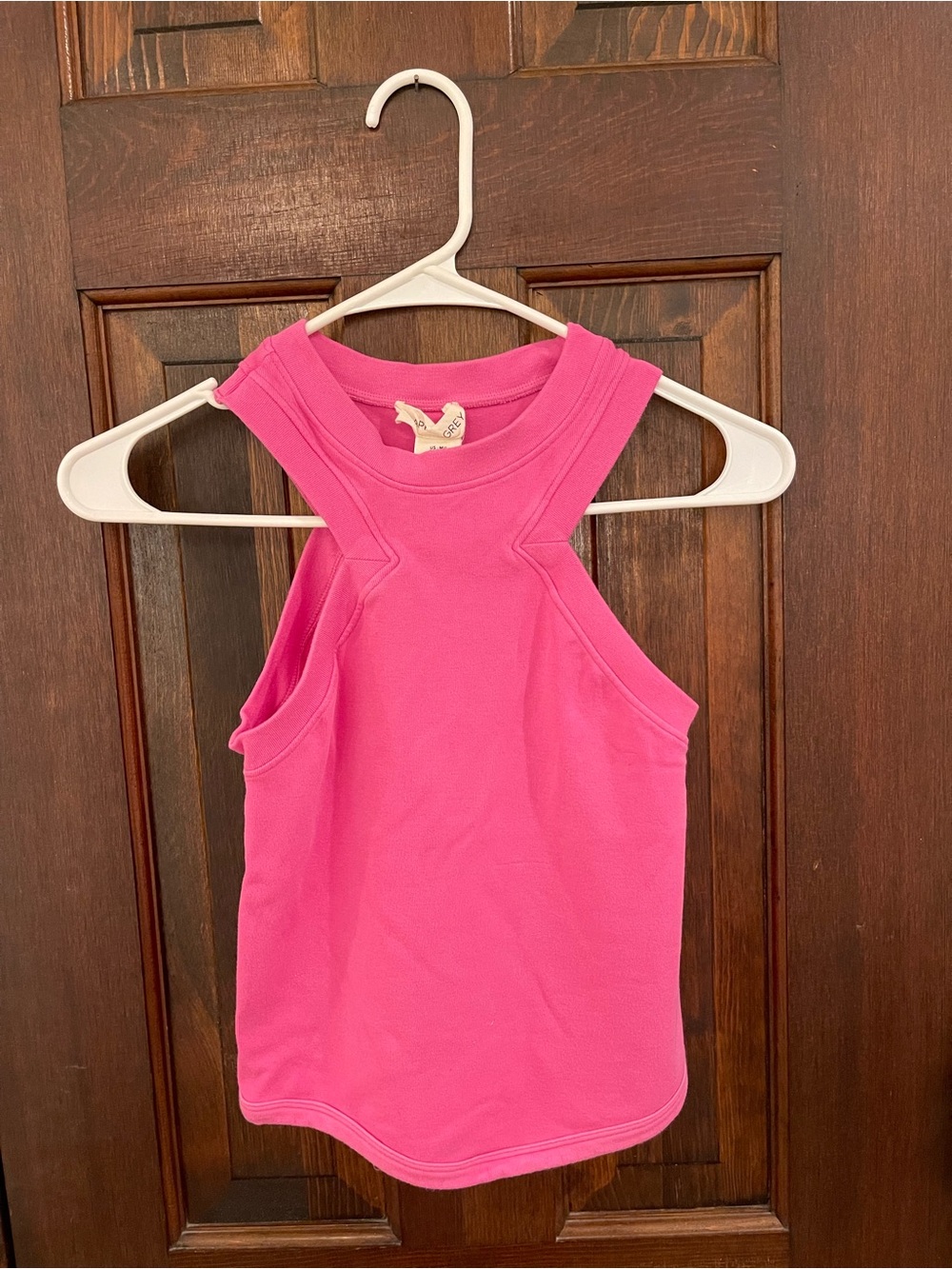 Happily Grey Hot Pink Sleeveless Knit Top M/L Unique Cutout Activewear